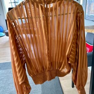 Sheer Striped Copper/Amber Blouse